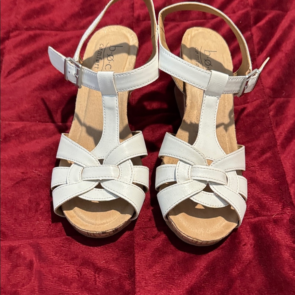 boc White Leather Sandals